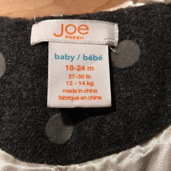 4/$25 Joe Fresh girl pea coat jacket - Picture 5 of 8